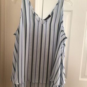 Lane Bryant Blue and Green Striped Blouse